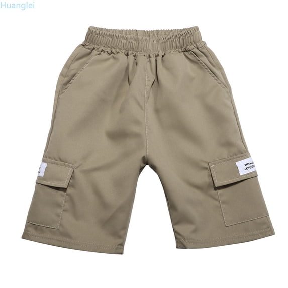 Huanglei Boys Kids Cargo Shorts Youth Boy's Casual Solid Color Stretch Shorts Outdoor Cargo Bottoms Toddler Boy Pants