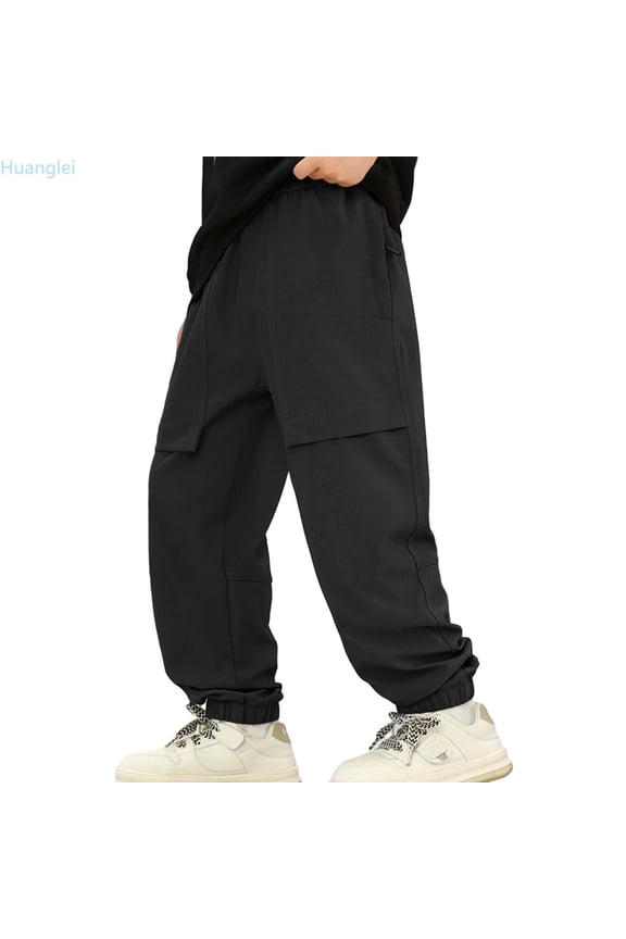 Boys Outdoor Hiking Pants Winter Lined Cargo Pants Windproof Snow Trousers For Kids Youth Casual Athletic Clothes