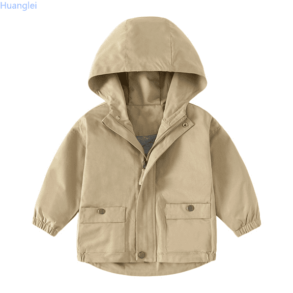 Huanglei Boys Windbreaker Jacket For Kids Lightweight Hooded Zipper Coat Outdoor Casual School Jacket For Boys Age 2 To 13 Years Boys Lightweight Jacket 6-7 Years