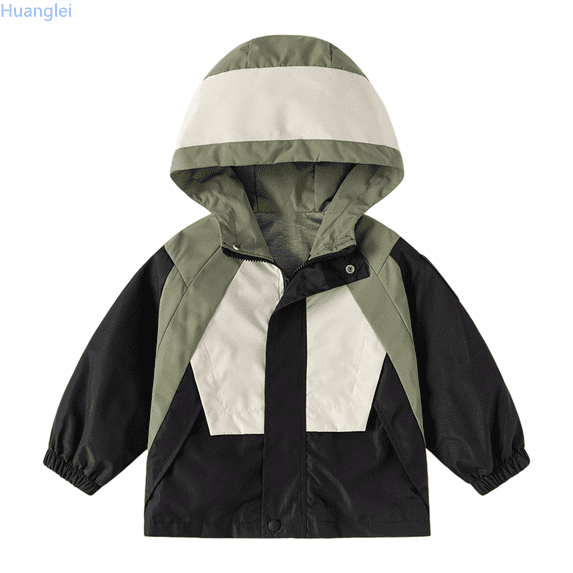 Huanglei Boys Windbreaker Jacket For Kids Lightweight Hooded Zipper Coat Outdoor Casual School Jacket For Boys Age 2 To 13 Years Boys Winter Pu Leather Jackets 2-3 Years