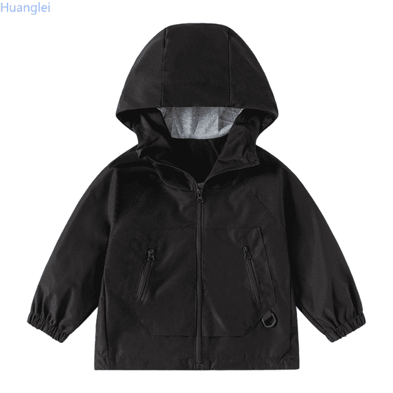 Huanglei Boys Windbreaker Jacket For Kids Lightweight Hooded Zipper Coat Outdoor Casual School Jacket For Boys Age 2 To 13 Years Down Outdoor Coats 2-3 Years