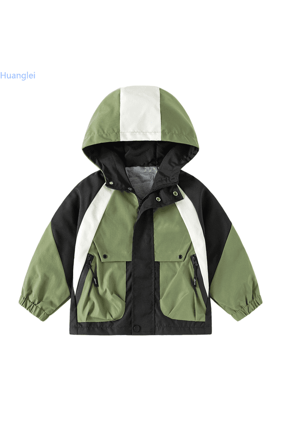 Boys Windbreaker Jacket For Kids Lightweight Hooded Zipper Coat Outdoor Casual School Jacket For Boys Age 2 To 13 Years Down Outdoor Coats 2-3 Years