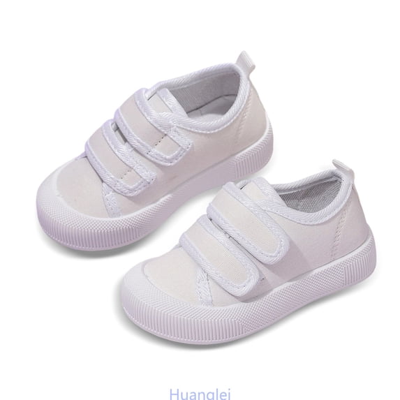 Huanglei Breathable Kids Casual Sneakers Wide Toe Barefoot Feel Lightweight Walking Shoes For Boys Play , Size 12 ,White