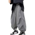 thumbnail image 1 of Huanglei Cargo Pants For Boys Casual High Waisted Drawstring Loose Fit Pockets Kid Cargo Sweatpants Streetwear, 1 of 5