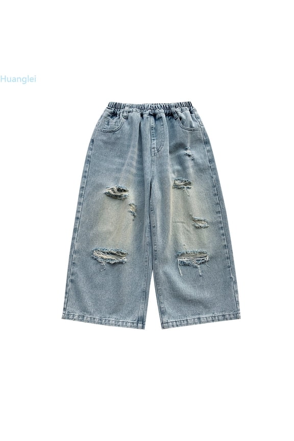 Cargo Pants Trousers Boys Pants Spring Elastic Casual Summer Boys Pants Toddler Baby Boys Sweatpants Solid Elastic Waist Trousers Active Jogger Pants Lightweight Pants