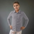 thumbnail image 1 of Huanglei Child Boys Girls Shirt Solid Long Sleeve Toddler Kids Gentleman Lapel Button Tops, 1 of 5