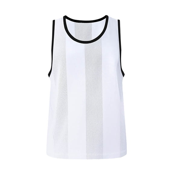 Huanglei Children Sleeveless Solid Vest Tops Casual Popularity Side Wide Fork Fitness Sports Garment Loose Boys Tank Tops,Size 10-15 Years /Big Kids/White