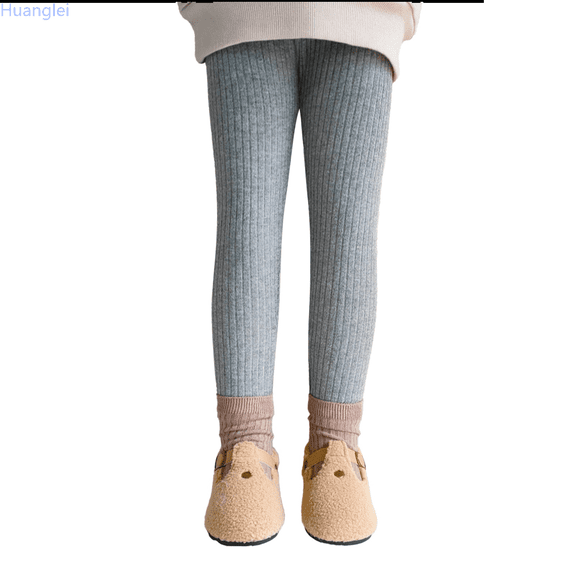 Huanglei Children Thermal Pants Girls Casual Leggings Fashion Slim Fit Pants For Babies Jogger Trousers 4-5 Years