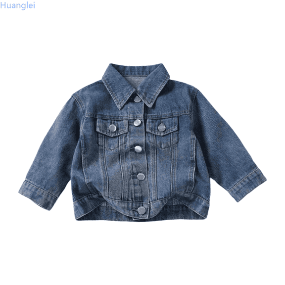 Huanglei Children Winter Trend Lapel Daily Vintage Casual Utility Jacket Kids Cute Coat 3-4 Years