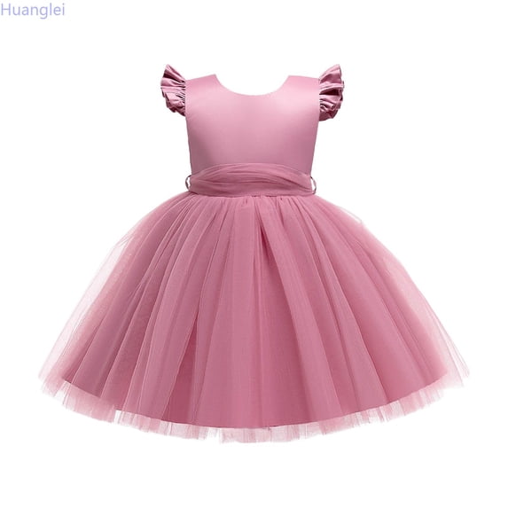 Huanglei Children's Mesh Dress Dress Stylish Little Girl Princess Dress Toddler Dress