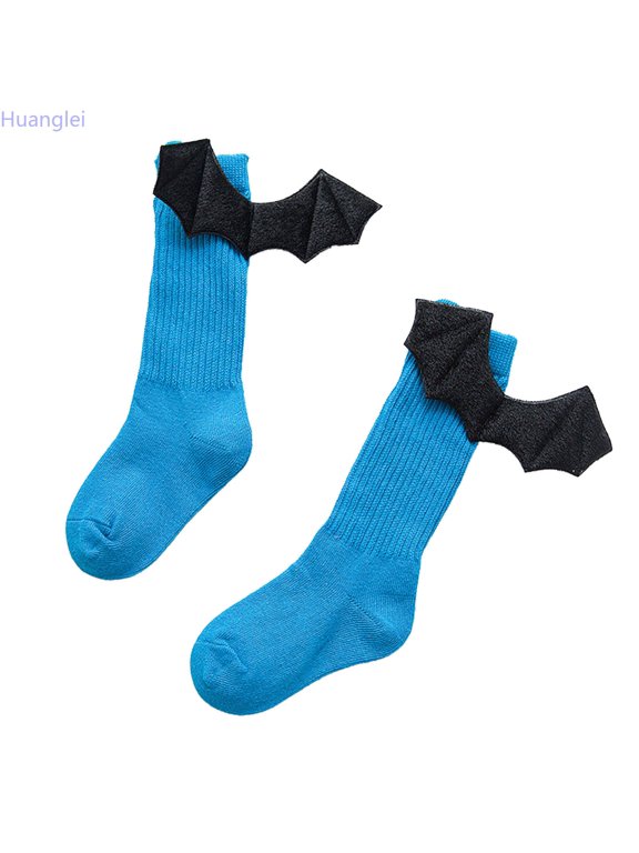 Children's Socks Stockings Solid Color Wing Bow Half High Tube Pile Ankle ()
