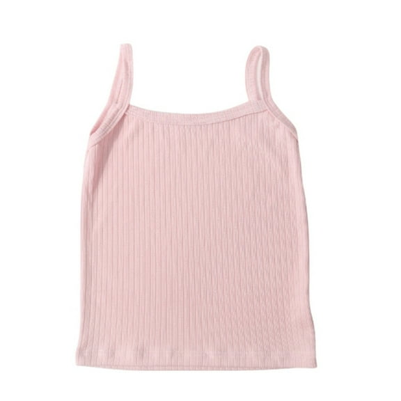 Huanglei Children's Vests Summer Candy Color Girls Vests Girls Shaped Vests Girl Basic T-Shirts 3-4 Years