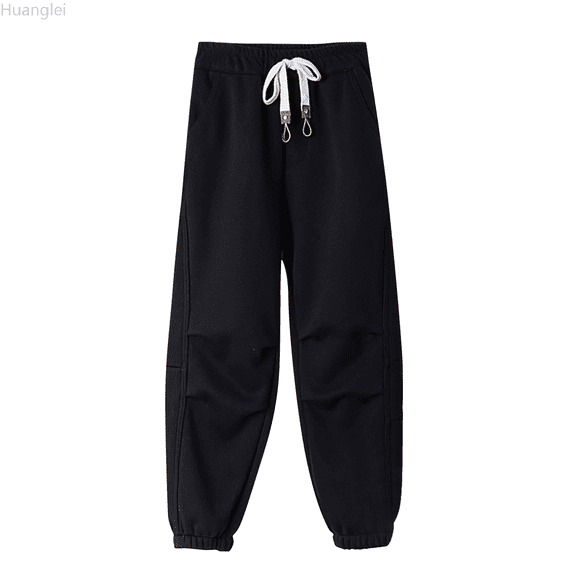 Huanglei Children's Winter Solid Color And Thick Casual Pants For Boys And Girls Warm Comfort Through Sports Pants Polyester Girls Cargo Jogger Pants 5-6 Years