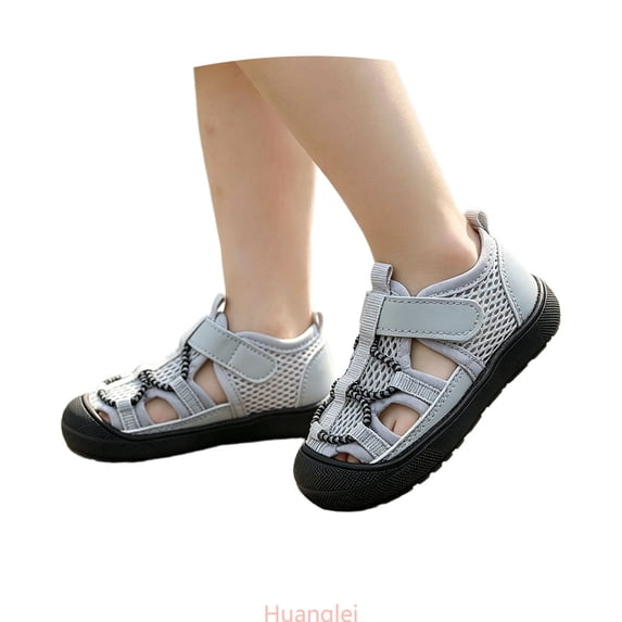 Huanglei Closed Toe Sandals ,9 Little Kid ,Gray
