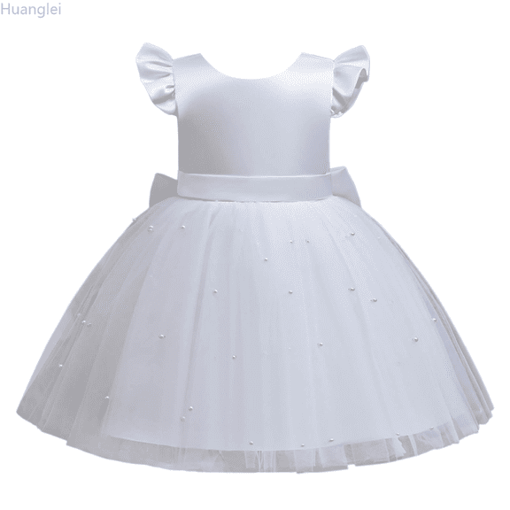 Huanglei Elegant Girls Party Dress Puffy Sleeves Tutu Girl Formal Attire Performance Gown Outfit Princess Dresses for Girls 7-8 Years