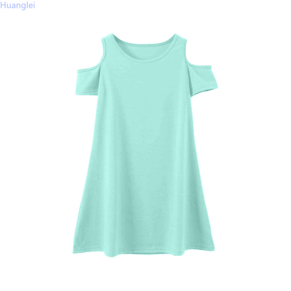 Huanglei Everyday Comfort Kids T Shirt Soft Casual Round Neck Top For Ages 3 12 For Active Play And Outdoor A Line Swing Dress 11-12 Years