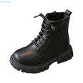 thumbnail image 1 of Huanglei Fashionable Girls Boots Stylish And Versatile Soft Sole Short Ankle Boots For Children Perfect For Everyday Wear And British Style Girls Cowgirl Boots 6-7 Years, 1 of 9
