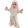thumbnail image 1 of Huanglei Girl Muslim Dress With Hijab For Newborn Infant Baby Girls Prayer Dress Muslim Clothes Long Sleeve, 1 of 3