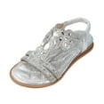 thumbnail image 1 of Huanglei Girl Princess Sandals Rhinestone Slingback Sandals Sandals Elastic Ankle Strap Casual Bohemian Beach Shoes, 1 of 9