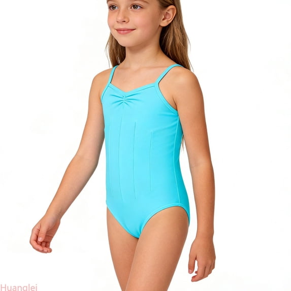 Huanglei Girls Backless Tank Leotard For Ballet Dance Performance Gymnastics Practice And形体 Exam Stretchable Comfort Fit ,11-12 Years ,Green