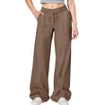 thumbnail image 1 of Huanglei Girls Cargo Joggers Pants With Drawstring Waist Loose Fit Casual Trousers For Teen Girls Elastic High Waist Wide Leg Sweatpants Casual Jogger Pants 8-9 Years, 1 of 5
