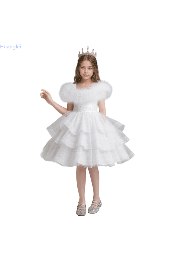 Girls Dress High End Formal Gown For Kids Puffy Performance Outfit Elegant Party Attire Children Wear With Details And Comfortable Fit Girls Summer Sundress C
