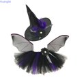 thumbnail image 1 of Huanglei Girls Halloween Tutu Dress With Hat Mesh Skirt For Party Performance (), 1 of 4