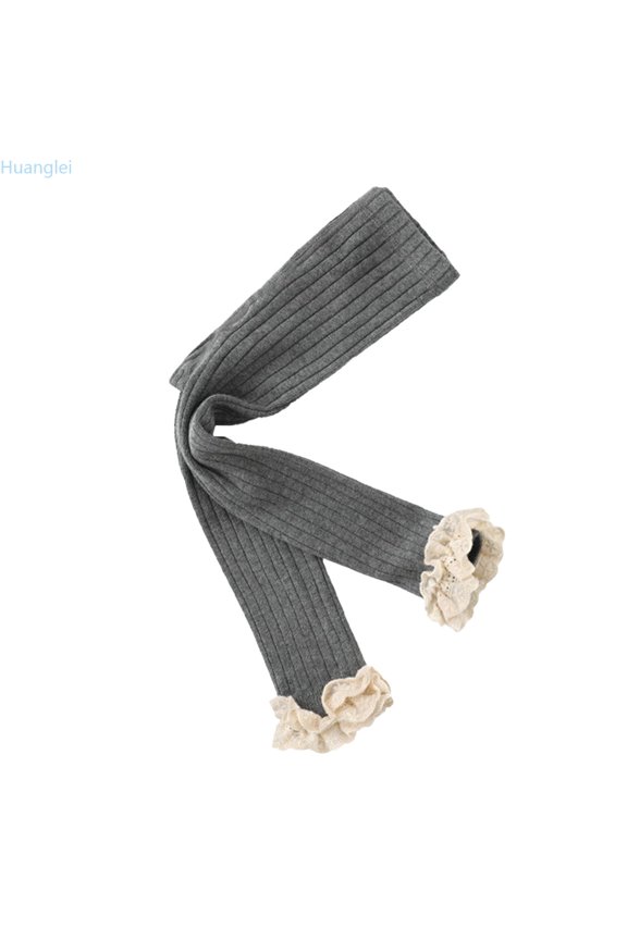 Girls' Lined Bottoms Winter Warmth Cozy Pants For Girls Footless Ruffled Tights Loose Bottom Trousers