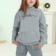 thumbnail image 1 of Huanglei Girls Outfits Set Winter Fleece Hoodie And Joggers Comfy Casual Kids Clothes With Stylish Print For Toddler To Teen, 1 of 4
