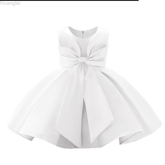 Huanglei Girls' Oversized Bowknot Party Dress Flower Girl Tutu Dress For Weddings & Swing Dress 3-6 Months