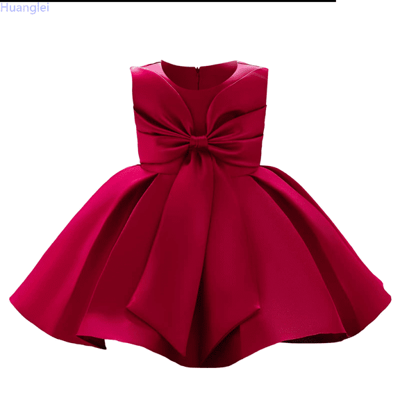 Huanglei Girls' Oversized Bowknot Party Dress Flower Girl Tutu Dress For Weddings & Swing Dress 3-6 Months