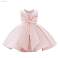 thumbnail image 1 of Huanglei Girls' Oversized Bowknot Party Dress Flower Girl Tutu Dress For Weddings & Tops Girl Dress 2-3 Years, 1 of 5