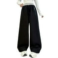 thumbnail image 1 of Huanglei Girls Pants Drawstring Elastic Sweatpants Solid Color Casual Active Joggers For 4 12 Years Girls Casual Pants 6-7 Years, 1 of 4