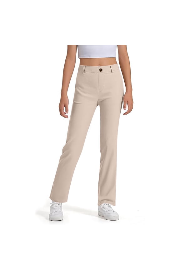 Boys' Stretch Pull On Chino Pants Kids School Uniformss Yonth Twill Pants