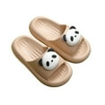 thumbnail image 1 of Huanglei Girls Slippers Soft EVA Indoor Outdoor Casual Comfortable Panda Print Slip On Shoes For Toddler Kids Ages 2 12, 1 of 5