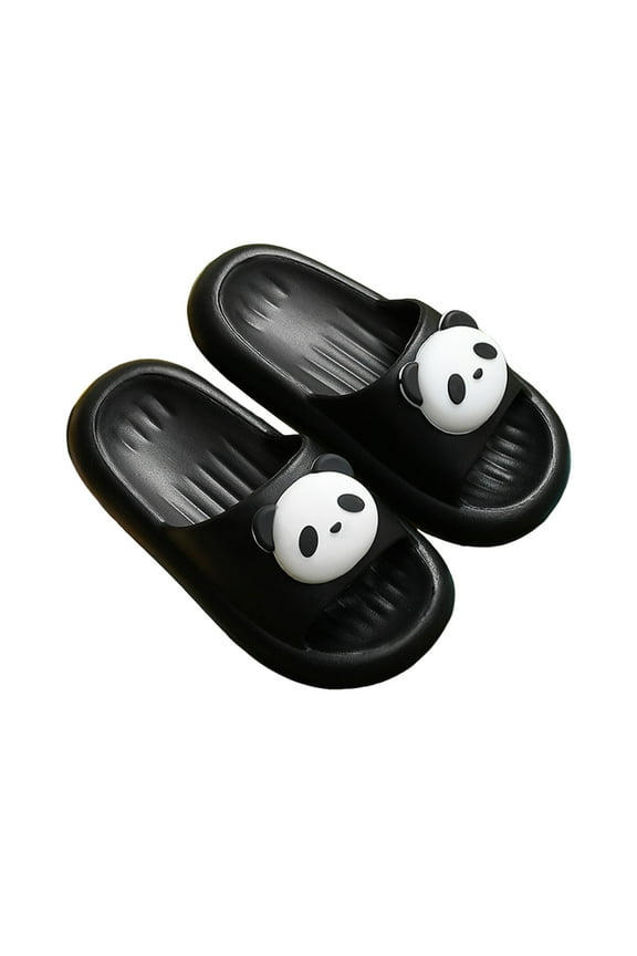 Girls Slippers Soft EVA Indoor Outdoor Casual Comfortable Panda Print Slip On Shoes For Toddler Kids Ages 2 12