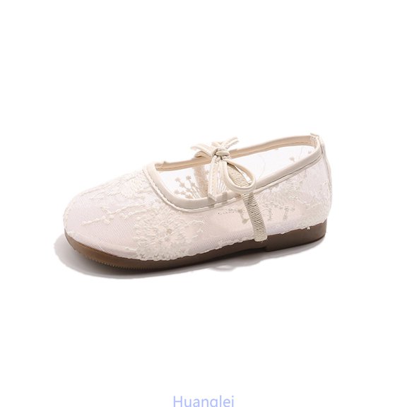 Huanglei Girls Summer Sandals Breathable Lightweight Outdoor Casual Shoes For Toddler Youth Children , Size 7.5 ,Beige
