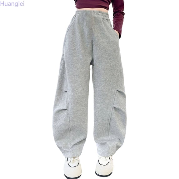 Huanglei Girls Sweatpants , Girls Balloon Sweatpants Pleated Wide Leg ...