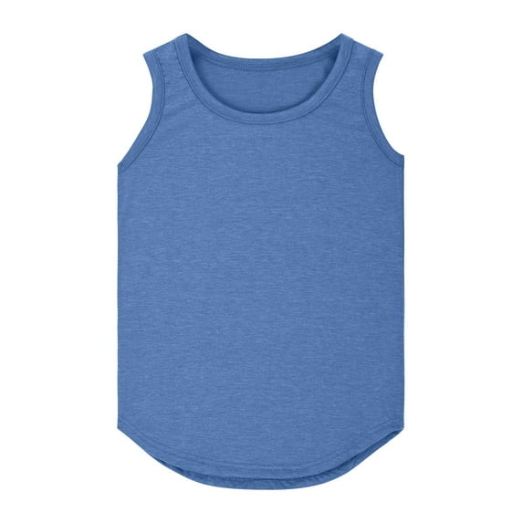 Huanglei Girls Tank Tops Kids Summer Crewneck Sleeveless Shirts Dancewear 3 To14 Years