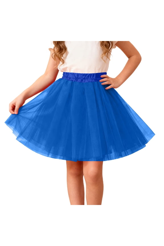 Girls Tutu Skirt With Elastic Waistband Layered Dance Skirt For Kids Party Performance And Play Girls Uniform Skirts One Size