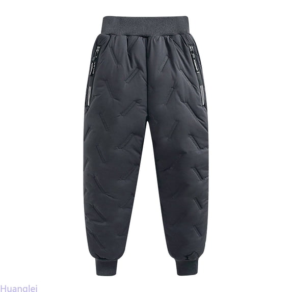 Huanglei Girs Snow Pants Winter Lined Hiking Pants Drawstring Joggers Casual Fall Sets ,M ,Gray