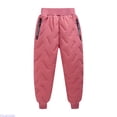 thumbnail image 1 of Huanglei Girs Snow Pants Winter Lined Hiking Pants Drawstring Joggers Casual Fall Sets ,S ,Red, 1 of 5