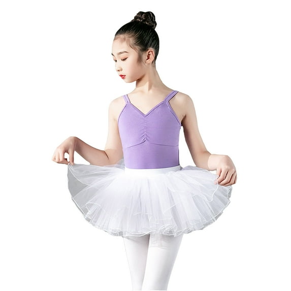 Huanglei Kid Girls Ballet Dance Dress Lace Short Sleeve Leotards With Removable Tutu Skirt Ballerina Outfit Dancewear