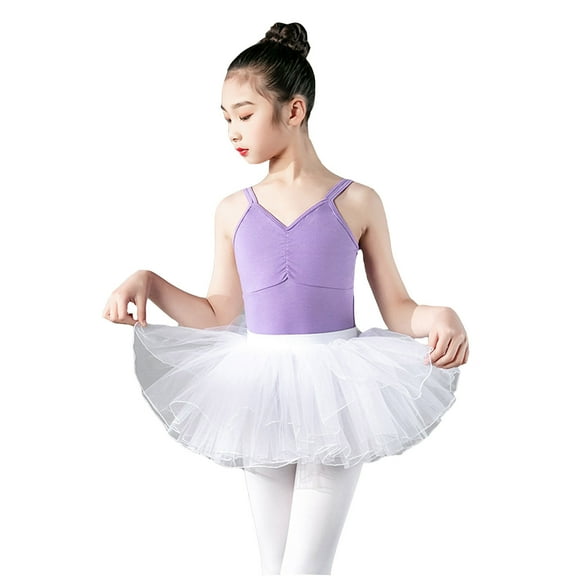 Huanglei Kid Girls Ballet Dance Dress Lace Short Sleeve Leotards With Removable Tutu Skirt Ballerina Outfit Dancewear