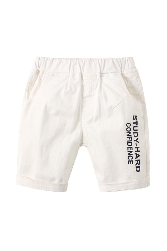 Kids' Alphabet Pattern 5 Inch Inseam Shorts Breathable Boys Play Clothes