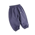 thumbnail image 1 of Huanglei Kids' And Linen Pants With Elastic Waist Long Pants Skin Friendly For Active Boys & Girls, 1 of 3