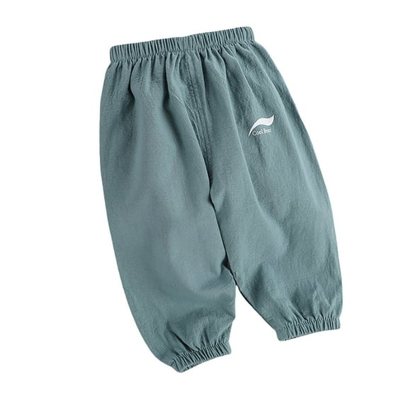 Huanglei Kids' And Linen Pants With Elastic Waist Long Pants Skin Friendly For Active Boys & Girls