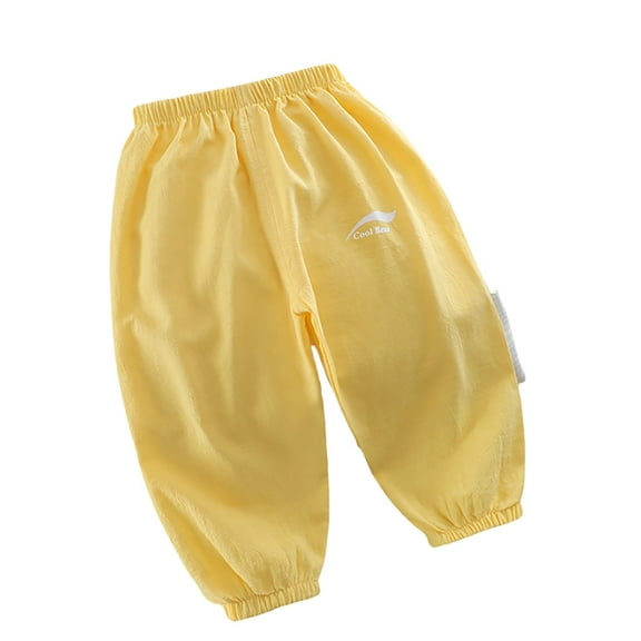 Huanglei Kids' And Linen Pants With Elastic Waist Long Pants Skin Friendly For Active Boys & Girls