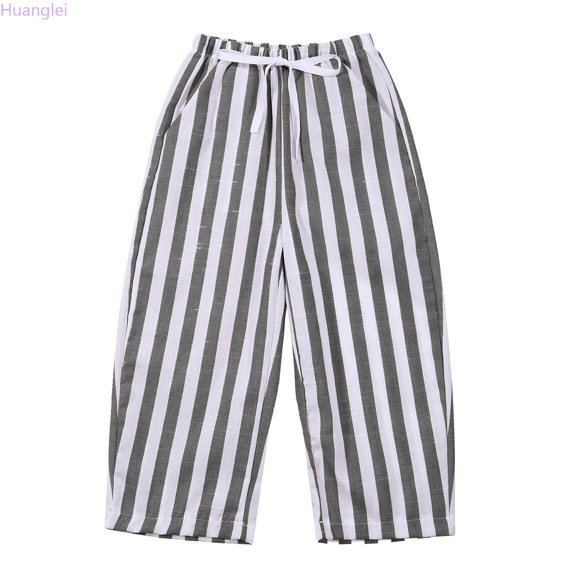 Huanglei Kids Baby Girl Minimalist Striped Pants Daily Elastic Waist Pants Lightweight Jogger Pants 18-24 Months