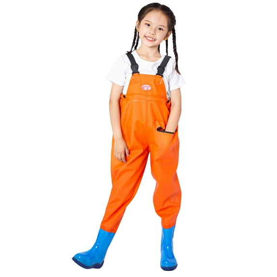 Huanglei Kids Boys Girls Chest Waders Youth Fishing Waders With Pocket For Toddler Children Water Proof Hunt & Fishing Waders With Boots